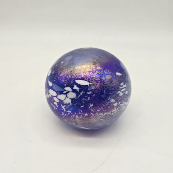 Tom St Clair 1994 Studio Glass Iridescent Speckle Abstract Paperweight Galaxy 3" - Picture 1 of 9